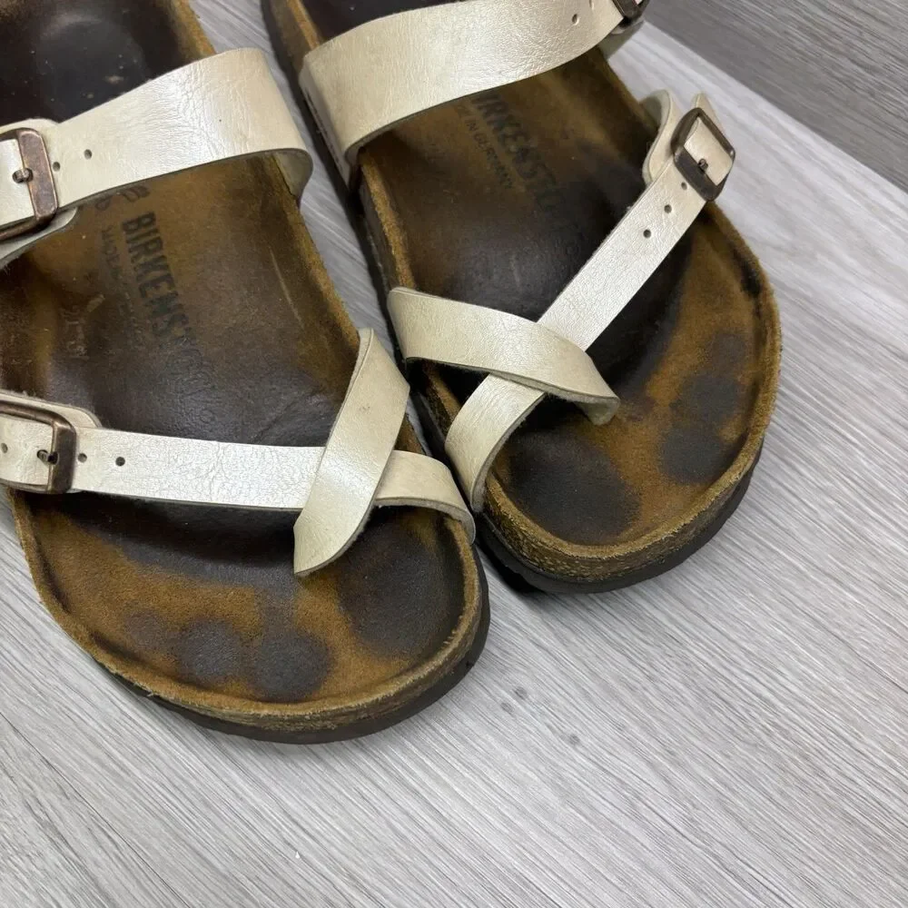 Birkenstock Mayari Sandals Birko Flor Graceful Pearl White Size 36 US 5-5.5